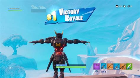 Fortnite First Win With Dark Sentinel Skin Robot Outfit Showcase