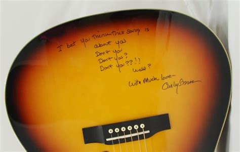 Charitybuzz Youre So Vain Carly Simon Autographed Acoustic Guitar