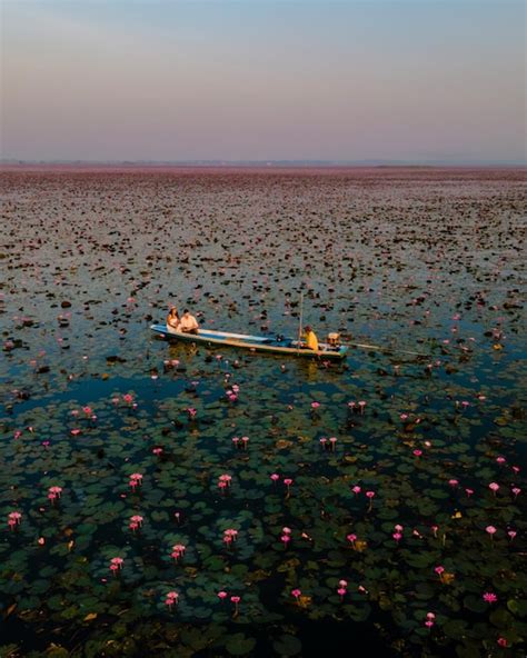 Premium Photo Men And Women In A Boat At Sunrise At The Sea Of Red