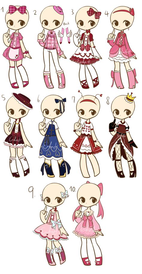 Cute Anime Outfits To Draw Set 5 Anime Kawaii Art Polskie