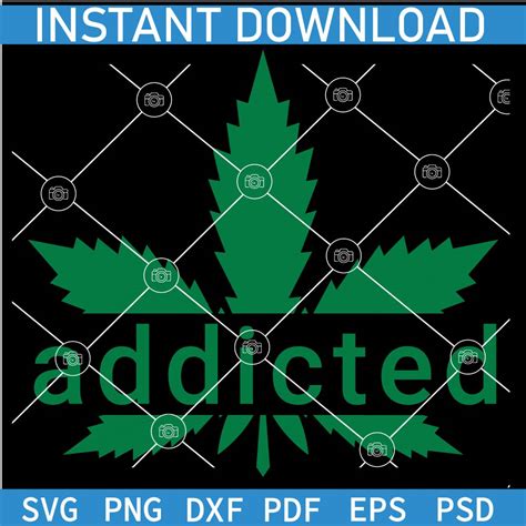 Addicted Weed Split Monogram Svg Addicted Leaf Svg