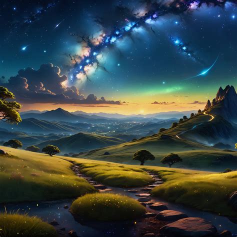Starry Sky Wallpaper 4k Landscape Dreamlike Surreal