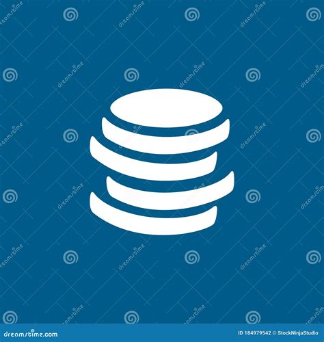 Coin Icon On Blue Background Blue Flat Style Vector Illustration Stock