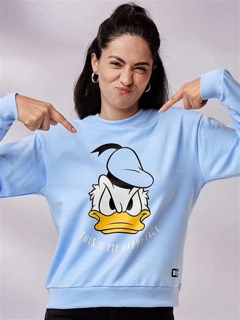 Buy Official Donald Duck My Happy Face Women Sweatshirt Online