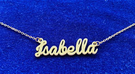 Isabella Name Necklace Stainless Steel In Colour Gold Etsy