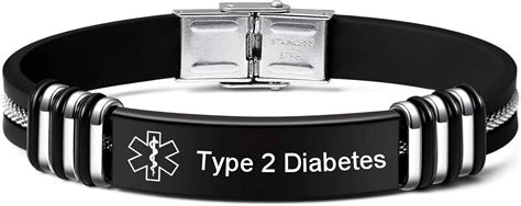 Bracelet For Type 2 Diabetes Stainless Steel Medical Alert Id Bracelet