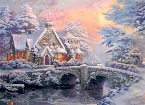 Thomas Kinkaid Christmas Cottage Thomas Kinkade Winter Art I Love