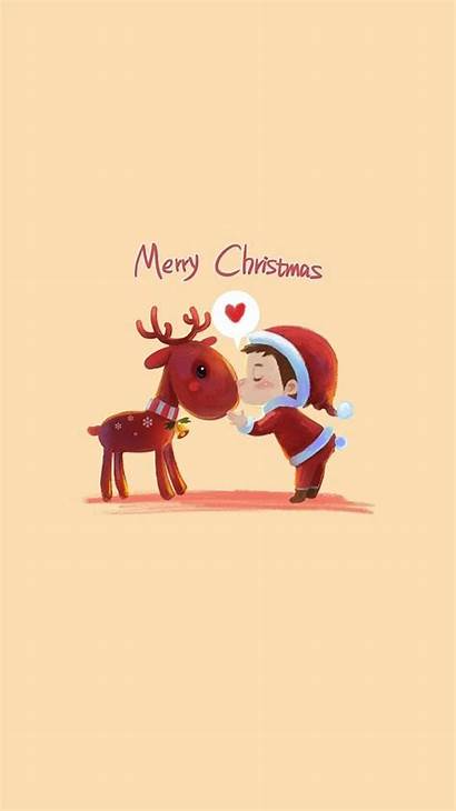 Christmas Iphone Wallpapers Merry Reindeer Simple Backgrounds