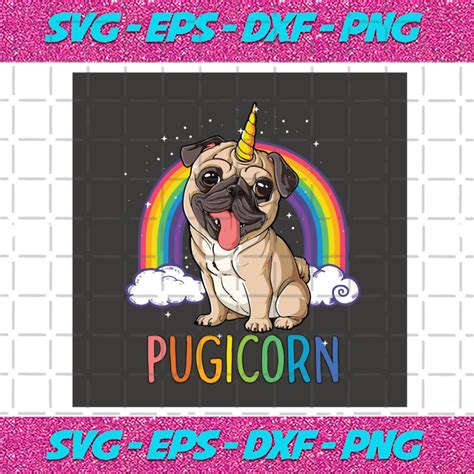Pugicorn Pug Unicorn Svg Trending Svg Pugicorn Svg Funny Pugicorn