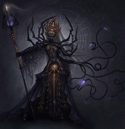 Drow Priestess Spider Queen Dark Elf Dark Fantasy Art