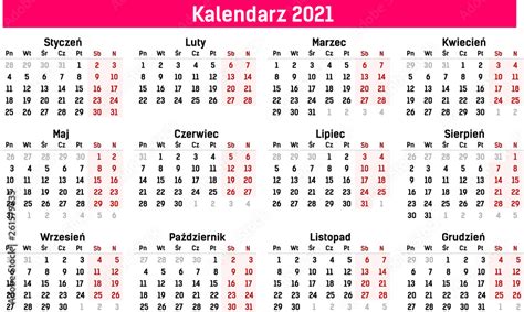 Kalendarz 2021 Do Wydruku