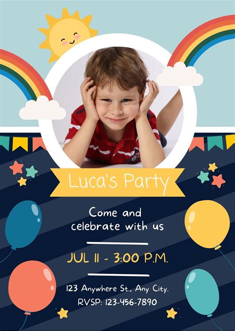 Kids Birthday Invitation Template Printable Kids Birthday Invitation