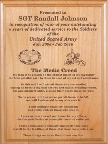 military plaques laser engraved
