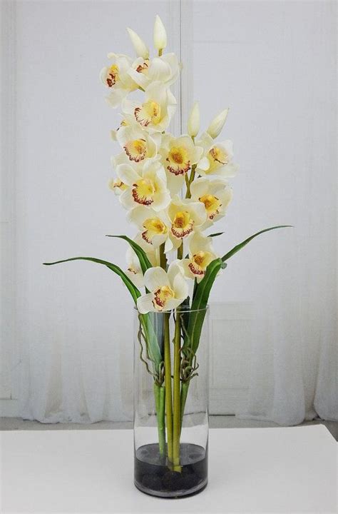 31 Tall Silk Floral Arrangement Real Touch Ivory Etsy Flower Vase Arrangements Floral