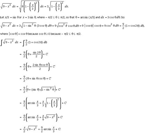 Arcsin Integral Table