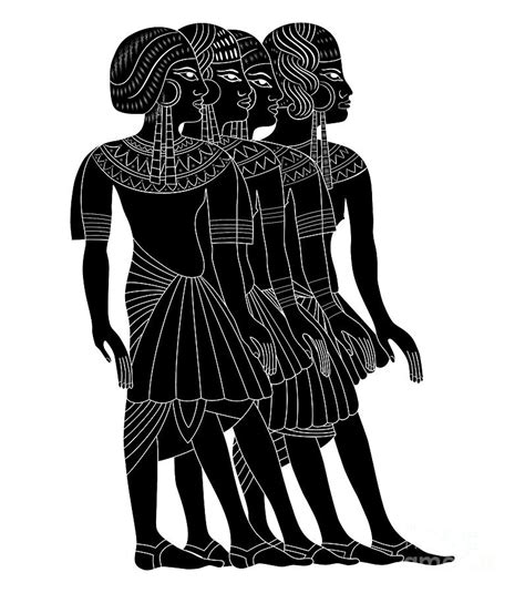 Women Of Ancient Egypt Drawing By Michal Boubin