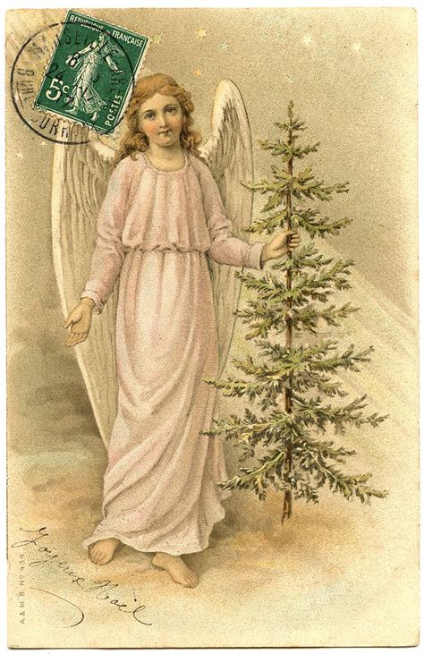 7 Angels With Christmas Trees Clipart The Graphics Fairy