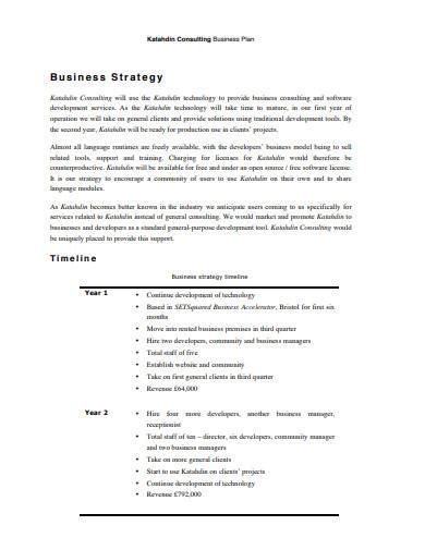 Consulting Business Plan Template Free