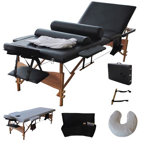 Table De Massage Pliante Lit De Massage De 184 Cm Avec Dossier Lit De Spa Portatif à 3 Pliants