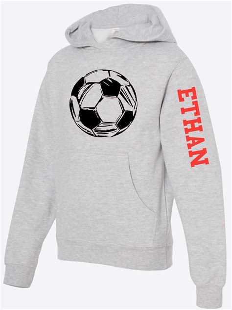 Custom Soccer Hoodie Customizable Colors And Name Boys Etsy