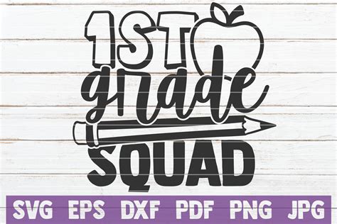 1st Grade Squad Svg Cut File First Grade Svg 694583 Cut Files