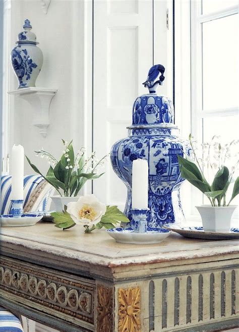 Carolyne Roehm Blue And White Chinoiserie And Lily Of The Valley House