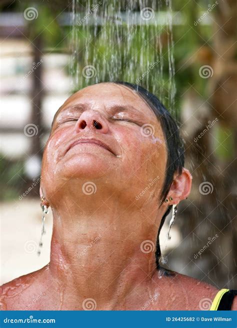 Outdoor Shower Stock Photo Image Of Tropical Woman