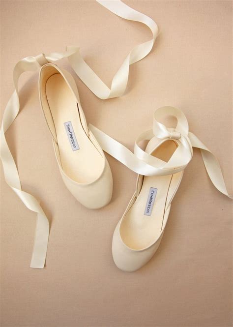 The Bridal Ballet Flats Wedding Shoes With Satin Ribbons Etsy