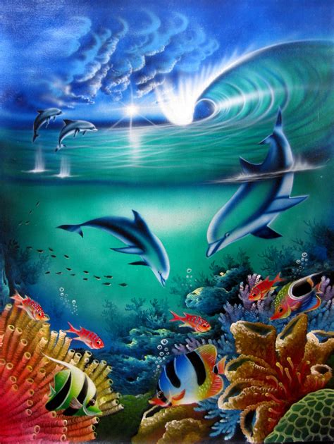 Ocean Art Seascapes Gallery Art For Sale Ocean And Dolphins Sealife