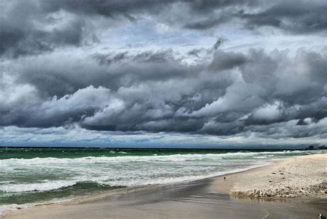 Storm Weather Rain Sky Clouds Nature Sea Ocean Beach Waves