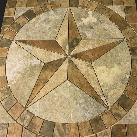 Porcelain Tile Texas Star Floor Medallion   Artisan  