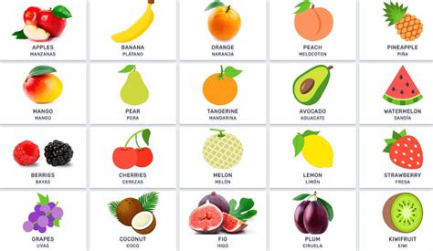 Frutas En Inglés ️ 40 Ejemplos En Inglés Y Español 2018