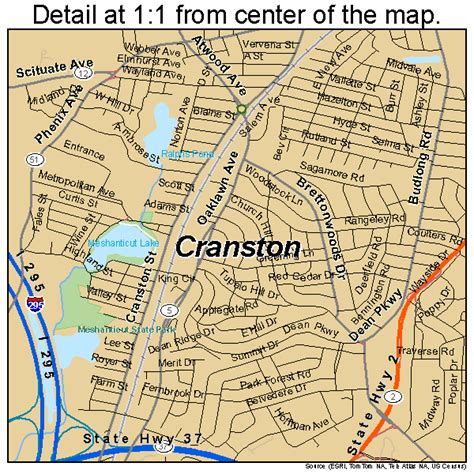 Cranston Rhode Island Street Map 4419180