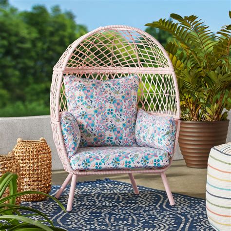 Better Homes And Gardens Ventura Outdoor Kids Stationary Egg Chair Pink