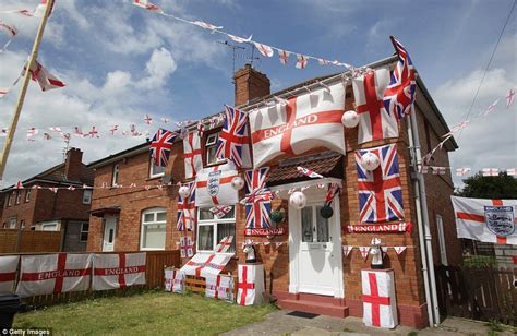 Houses Across England Draped In St Georges Cross Flags For World Cup