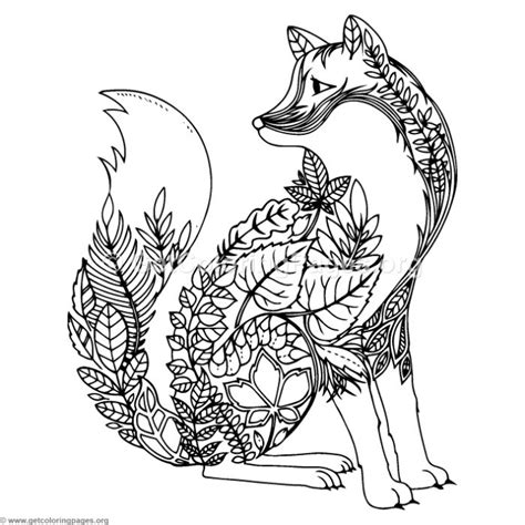 Zentangle Wolf Coloring Pages