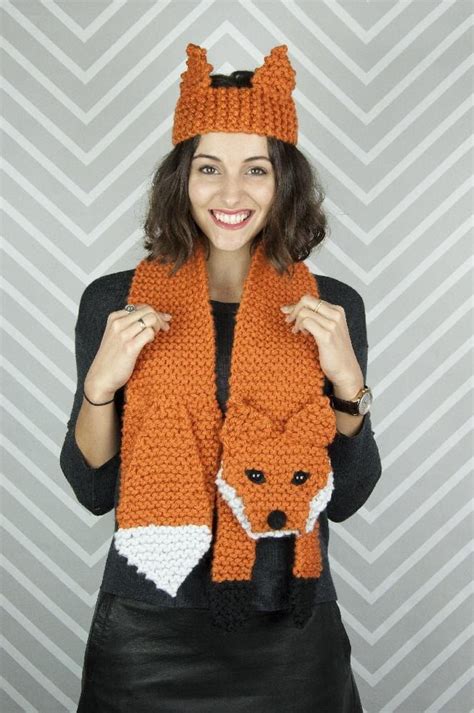 Beginners Faux Fox Scarf Knitting Kit Easy Diy Project Knitting Kit