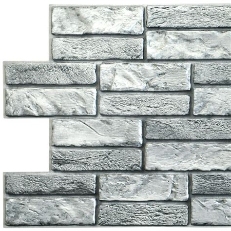 Grey Faux Old Brick 31 Ft X 16 Ft Pvc 3d Wall Panel Interior
