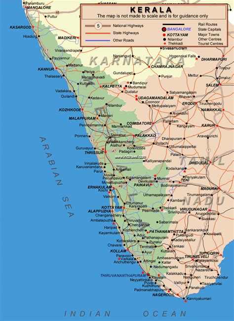 Kerala Tourism Map With Distance Travel News Best Tourist Places In