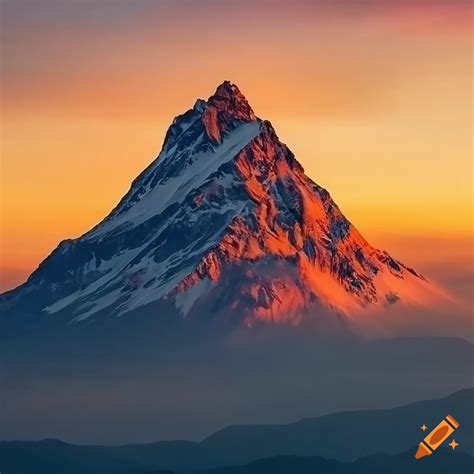 Sunset Over A Mountain Peak
