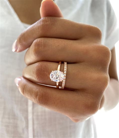 Oval Engagement Ring Rose Gold Wedding Rings High Quality Etsy