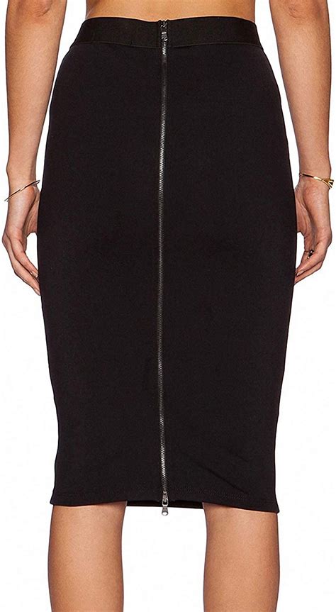 womens pencil skirt high waist midi skirt with back zipper bodycon skirts black l at amazon