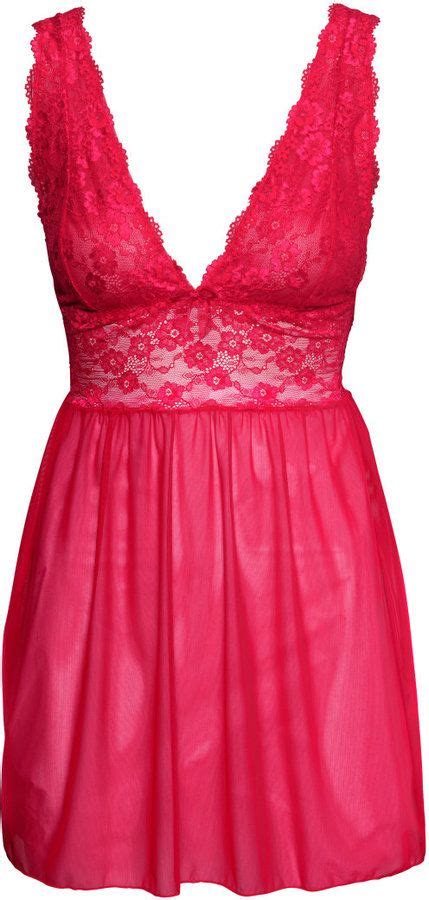 Handm Lace Nightgown Red Ladies Shopstyle Clothes And Shoes Night Gown Lace Nightgown