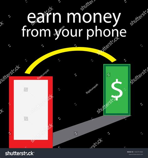 Earn Money Your Phone Illustration Online Stock Vector (Royalty Free