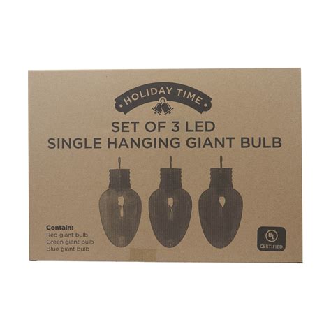 Holiday Time Led Single Hanging Giant Bulbs Set Of 3