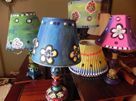 Lamp Shades Painted In Acrylics Makeover Make A Lampshade Redo