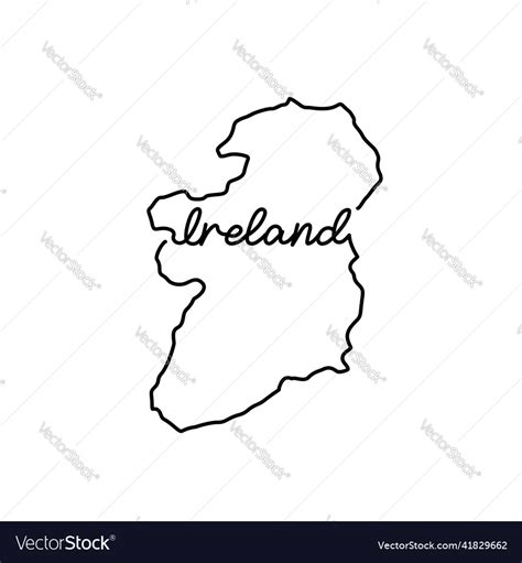 Ireland Outline Map With The Handwritten Country Vector Image