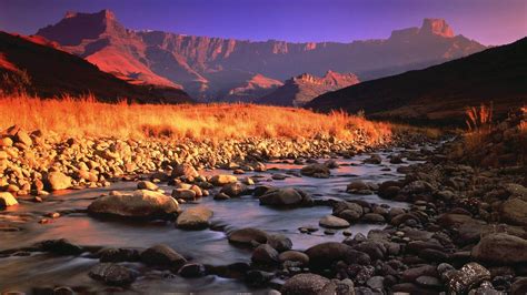 Stones River Mountains Morning Landscape Photo Wallpaper Preview
