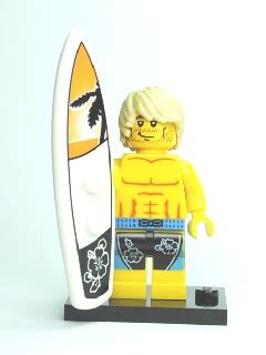 Bauk Sten Konstruktion New Lego Surfer Dude Minifig W Green