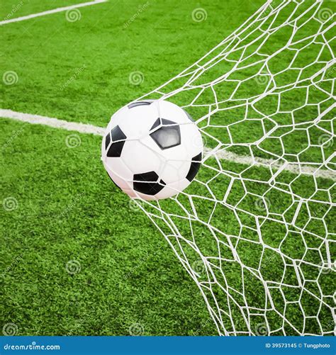 Soccer Ball In Goal Net Stock Image Image Of Leisure 39573145